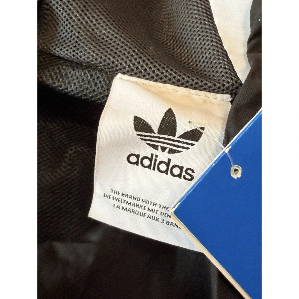 NWT Adidas Mens BR8 Pullover Windbreaker Jacket Black & White Medium CZ6107 2017